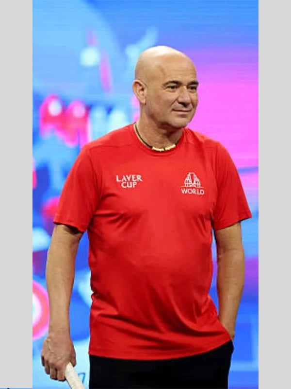 Andre Agassi Laver Cup 2025 Red T-Shirt