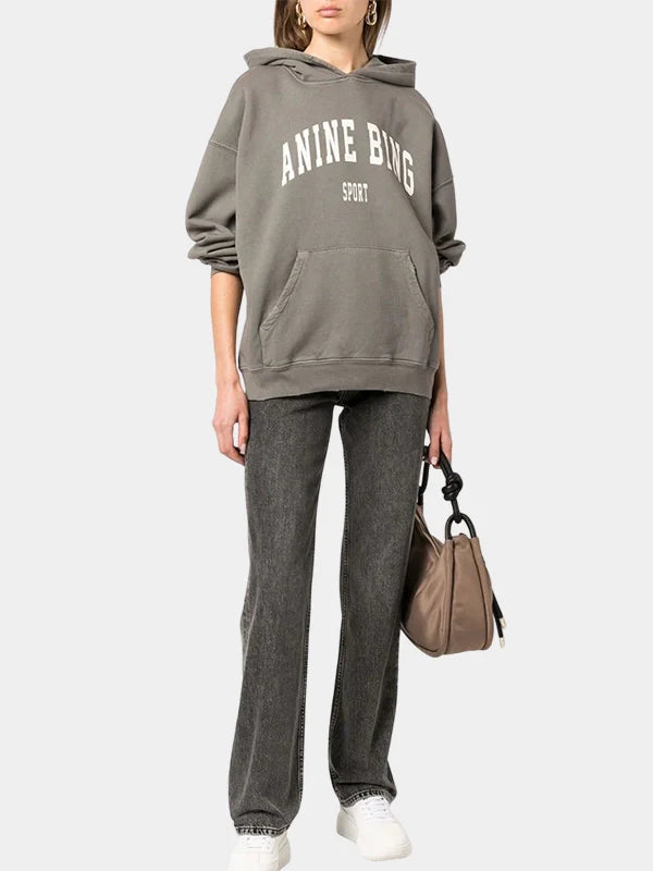 Anine Bing Sport Dusty Olive Oversized Hoodie