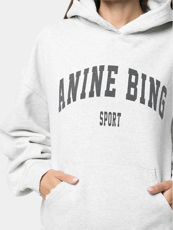 Anine Bing Sport Heather Grey HoodieV