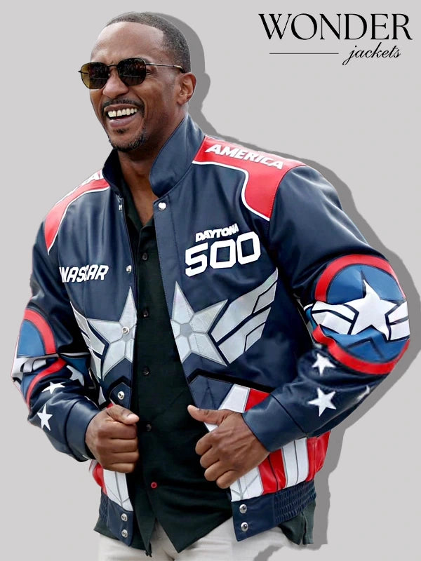 Anthony Mackie Daytona 500 Nascar Leather Jacket