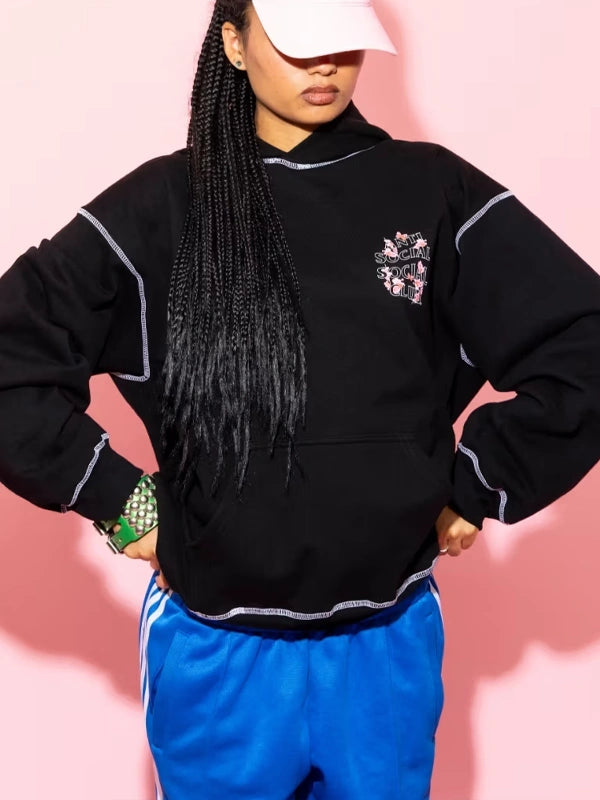 Anti Social Social Club Black Contrast Stitch Hoodie 