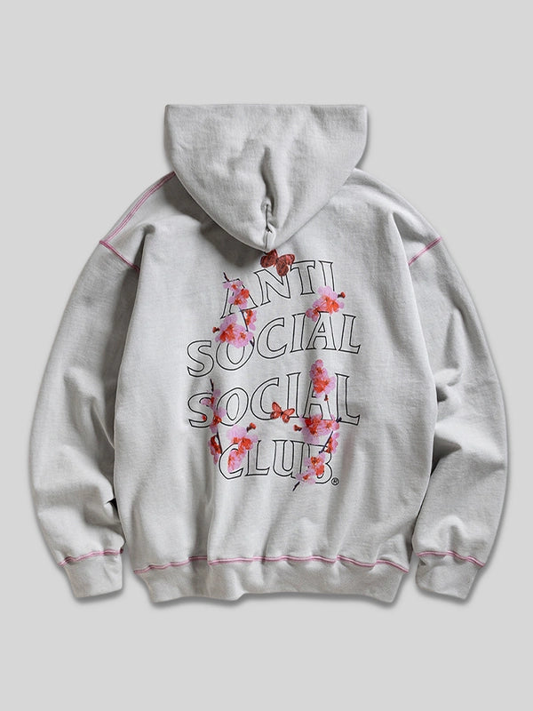 Anti Social Social Club Contrast Stitch Grey Hoodie 