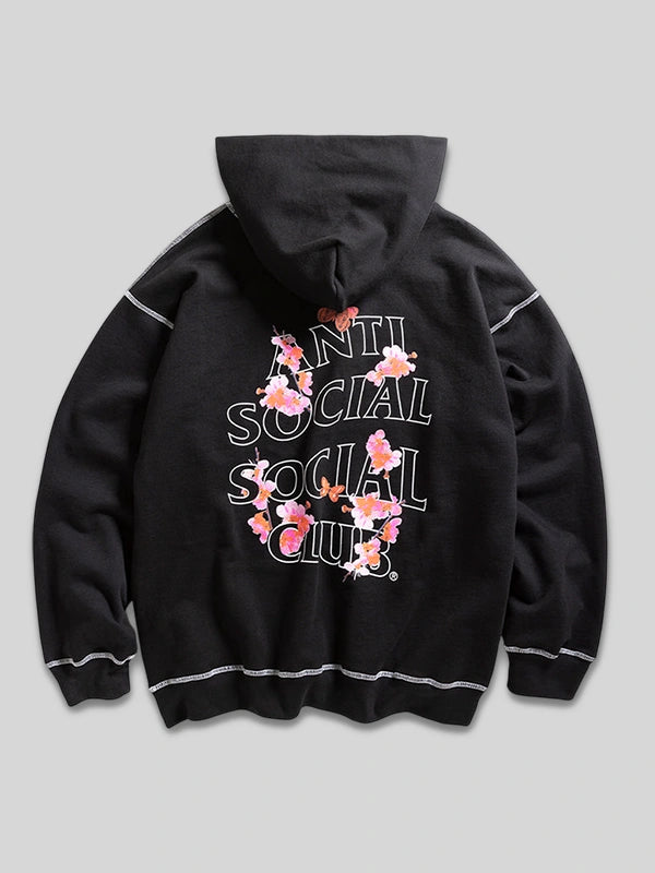 Anti Social Social Club Contrast Stitch Hoodie Black
