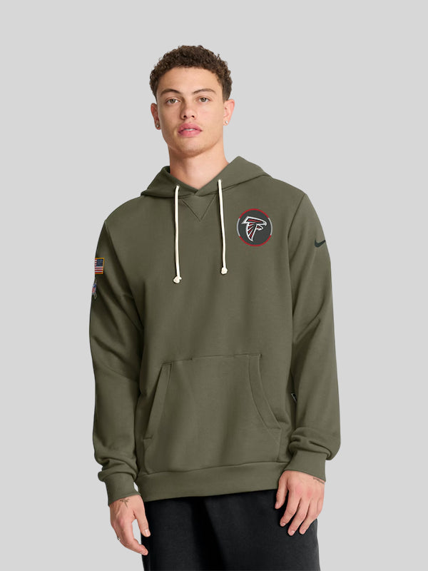 Atlanta Falcons Nike 2025 Salute to Service Sideline Standard Issue Dri FIT Hoodie Olive