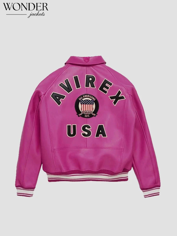 Avirex Icon Pink Leather Jacket