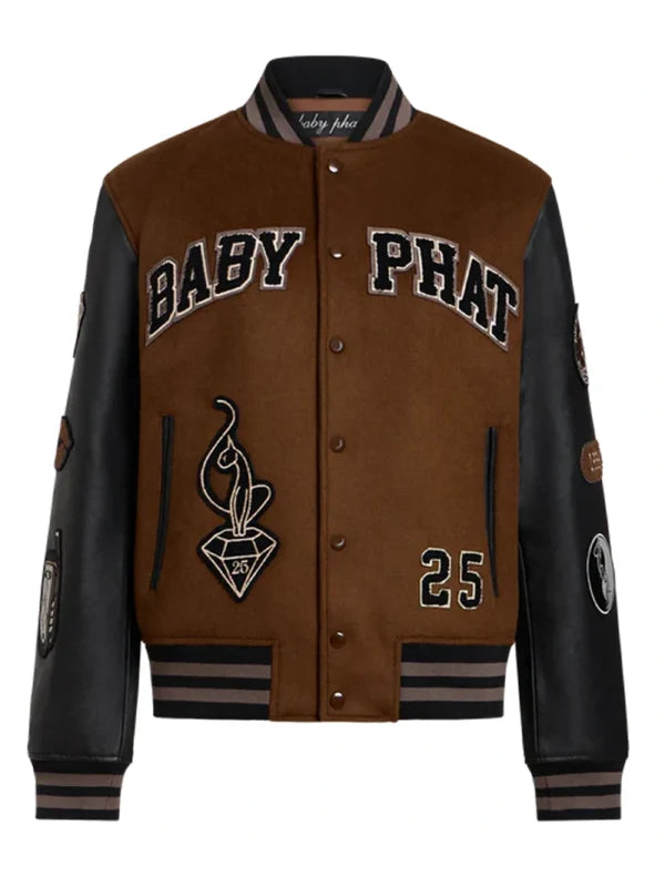 Baby Phat Varsity Jacket Brown