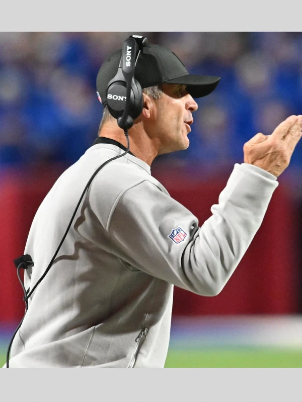 Baltimore Ravens Grey Sweatshirt John Harbaugh