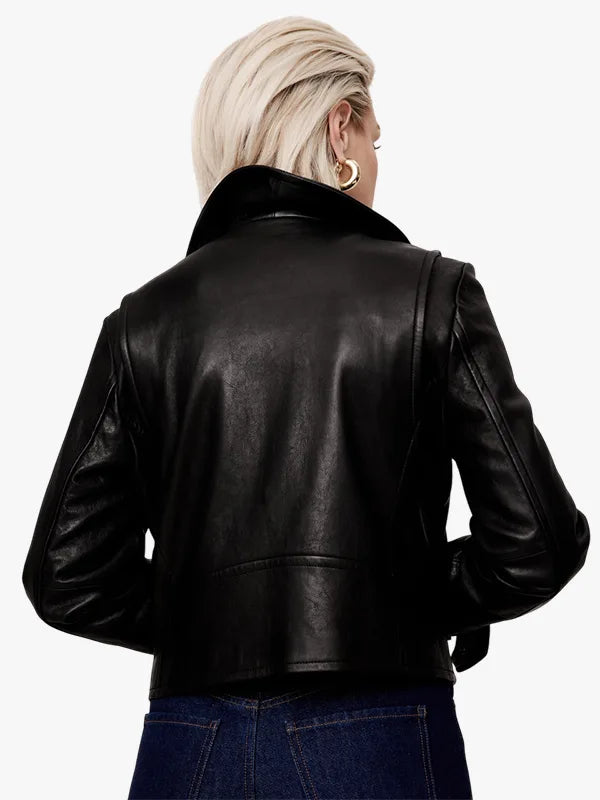 Banana Republic Enola Black Leather Motorcycle Jacket