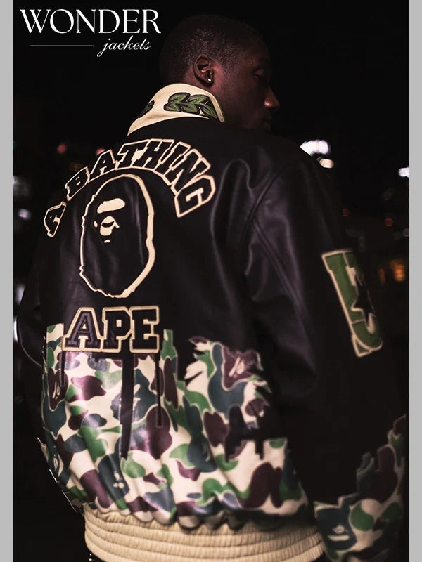 Bape x Jeff Hamilton Camo Leather Jacket