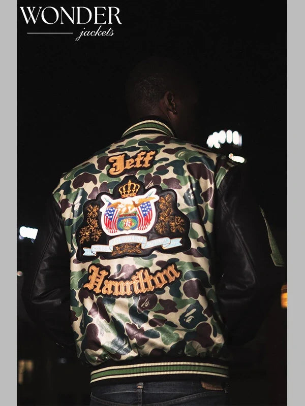 Bape x Jeff Hamilton Camo Varsity Jacket