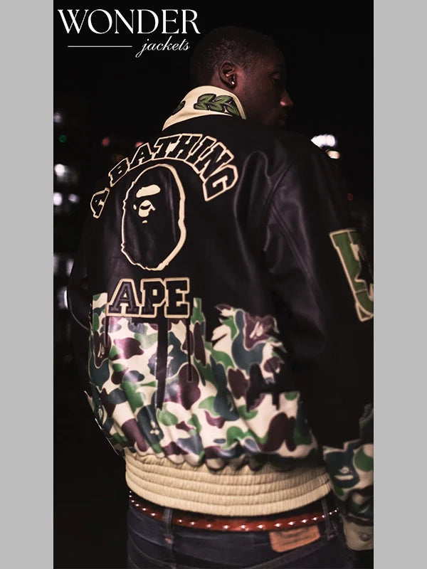 Bape x Jeff Hamilton Full Black Leather Jacket