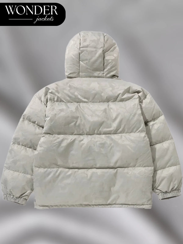  Bape Solid Camo Jacquard Down Jacket Beige 