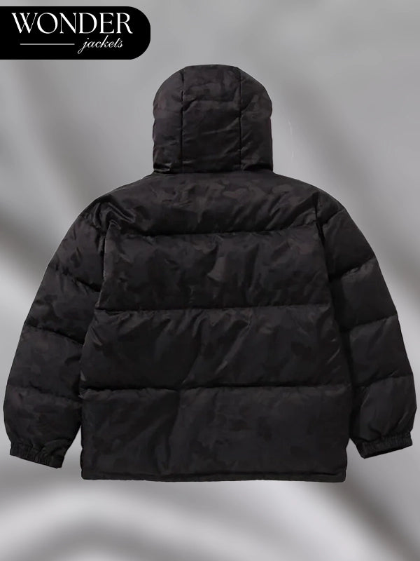 Bape Solid Camo Jacquard Down Jacket Black 