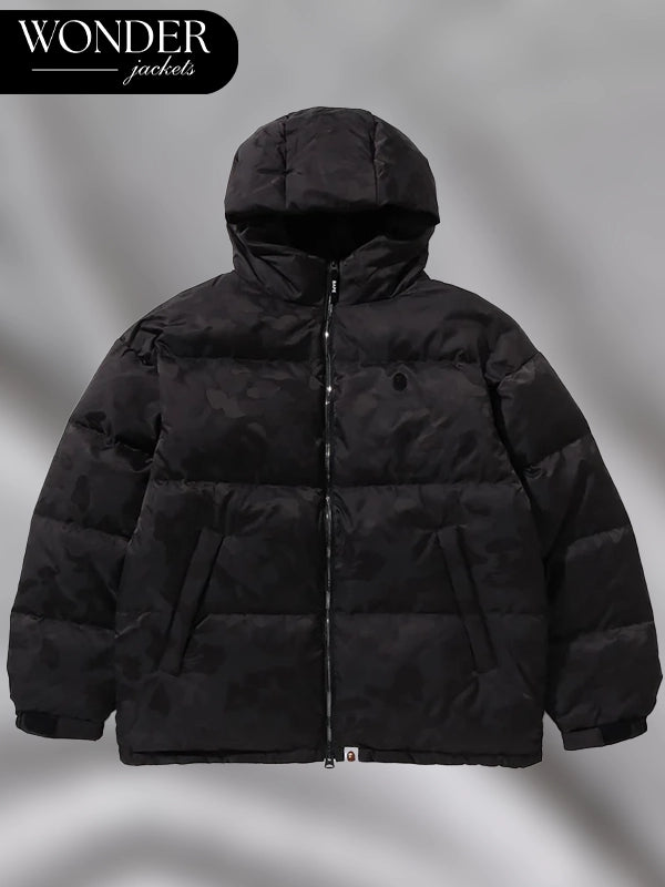 Bape Solid Camo Puffer Jacket Black