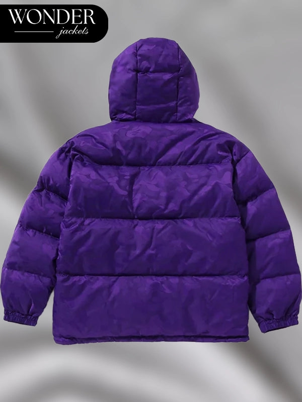 Bape Solid Camo Puffer Jacket Purple 