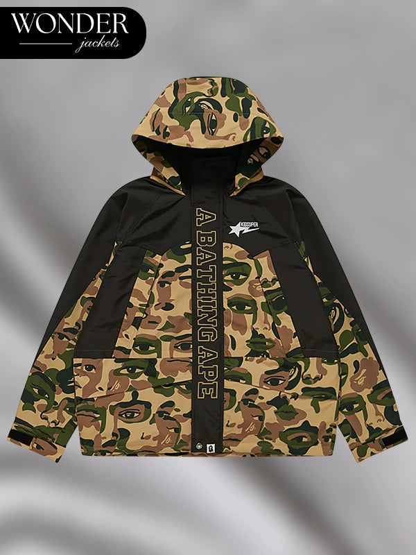 Bape x Kidsuper Camo Snowboard Jacket Green