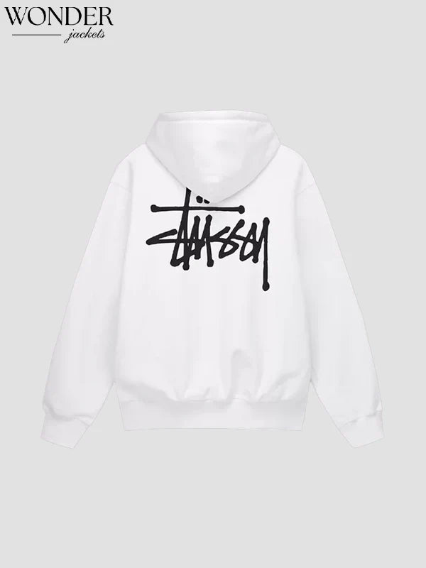 Basic Stussy White Hoodie