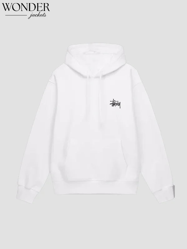 Basic Stussy White Pullover Hoodie