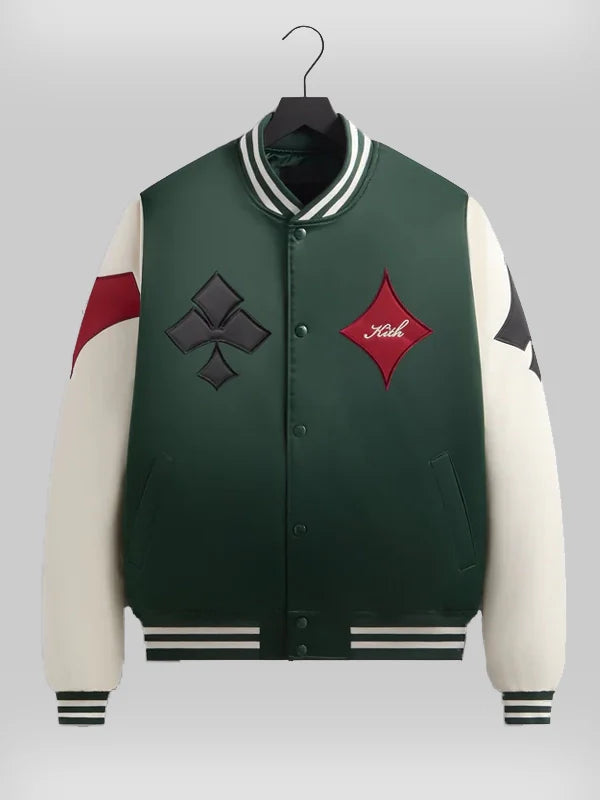 Batman Kith Joker Satin Bomber Jacket Green & White