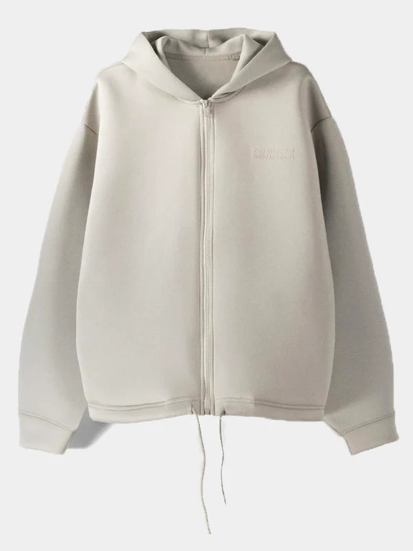 Bershka Zip up Slogan Hoodie