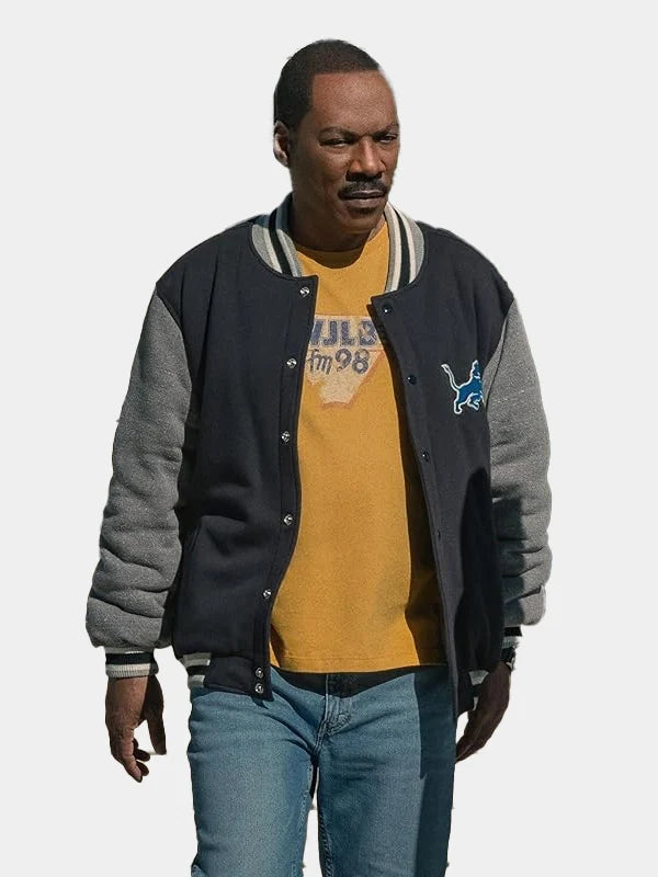 Beverly Hills Cop Axel F Detroit Loins Varsity Bomber Jacket