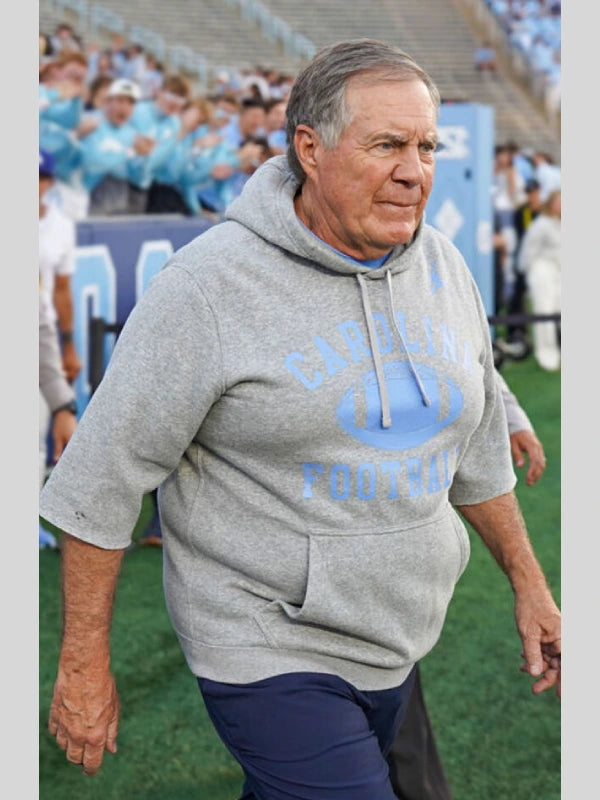 Bill Belichick Carolina Cutoff Hoodie Grey