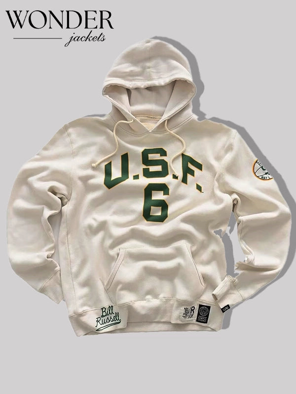 Bill Russell USF Hoodie White