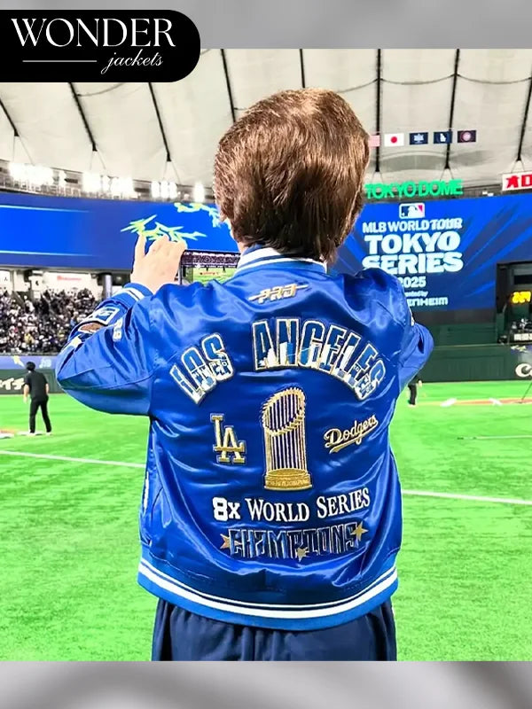 Billie Jean Los Angeles Dodgers Varsity Jacket Blue
