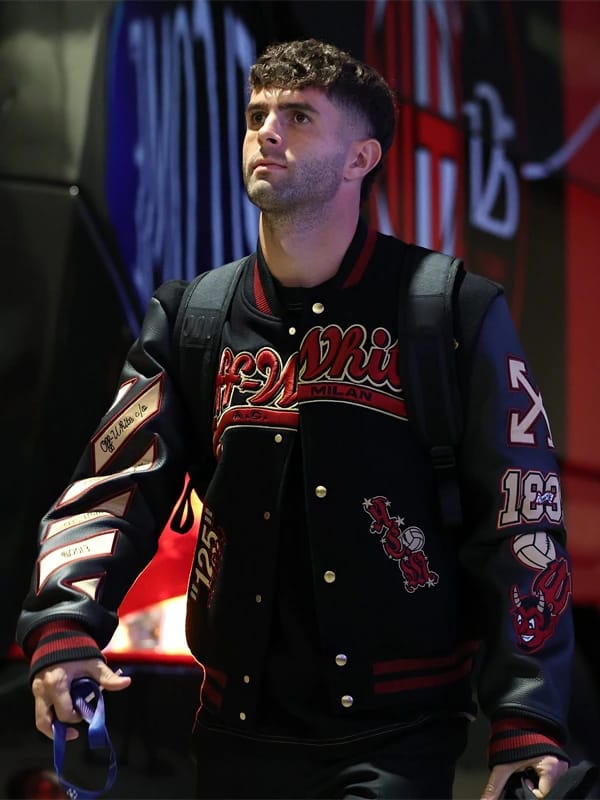 Black Ac Milan Varsity Jacket