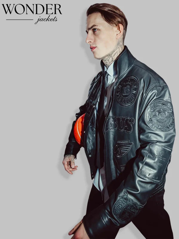 Black Leather BRABUS x Jeff Hamilton Jacket