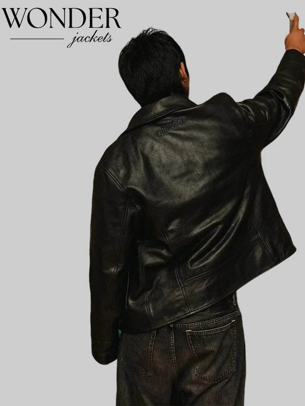 Black Mutimer Leather Jacket Back