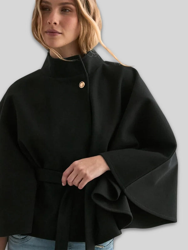 Black Nelly Fancy Poncho Jacket
