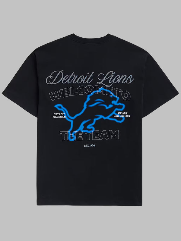 Black Off Season Detroit Lions Graphic T-Shirt