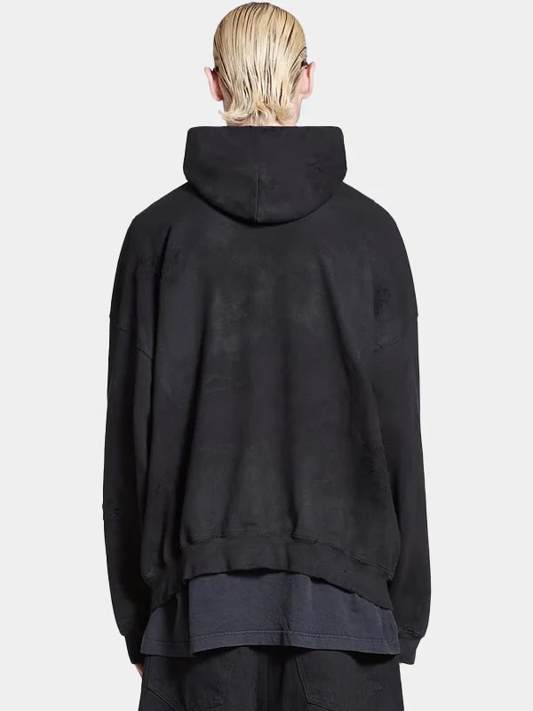 Black Oversized Balenciaga Skater Hoodie