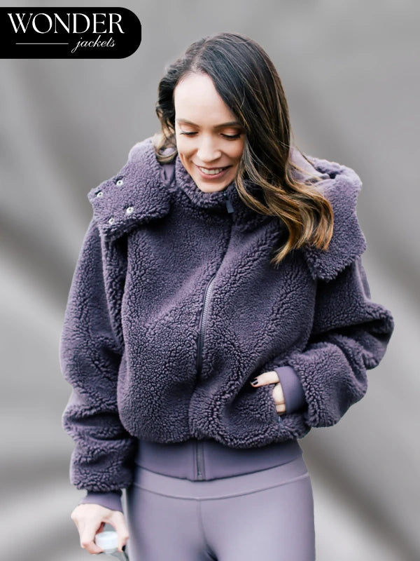 Black Foxy Sherpa Hooded Jacket