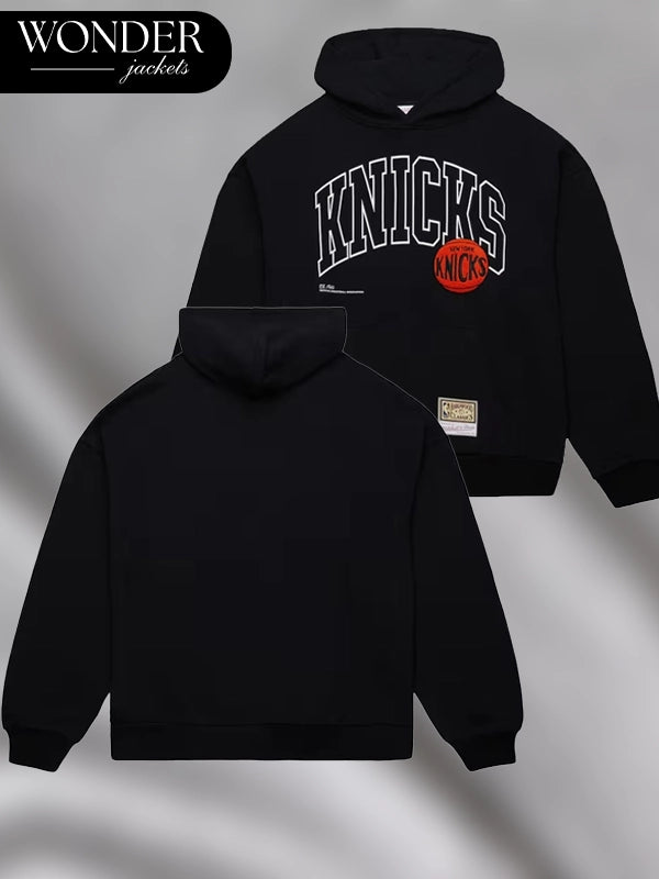 Black New York Knicks Logo Over Pullover Hoodie