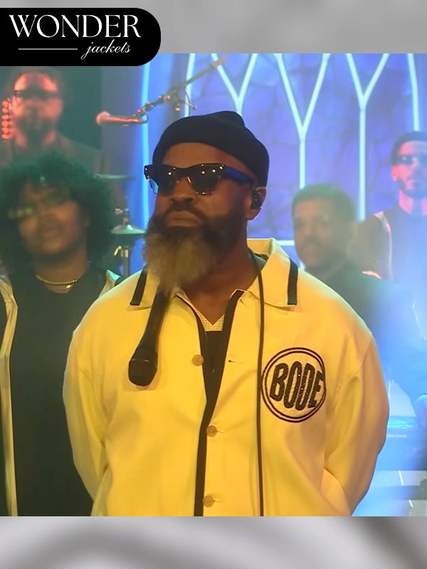 Black Thought in a trendy bomber jacket on The Tonight Show