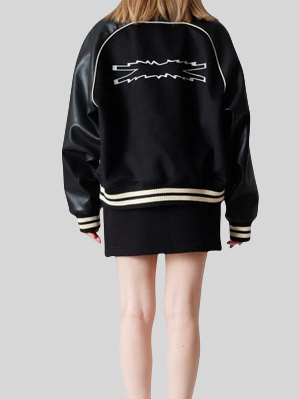 Black Varsity LE SSERAFIM x ZOZOTOWN BLOUSON Jacket