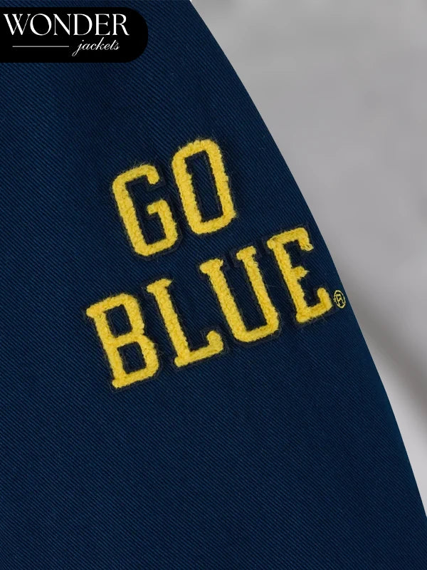 Blue OVO Michigan Wolverines Varsity Jacket