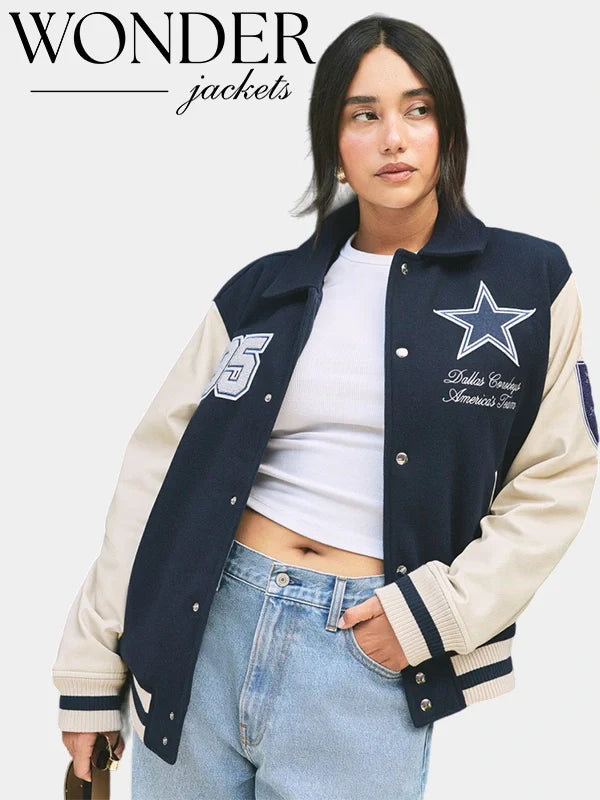 Blue Varsity Dallas Cowboys Bomber Jacket Abercrombie