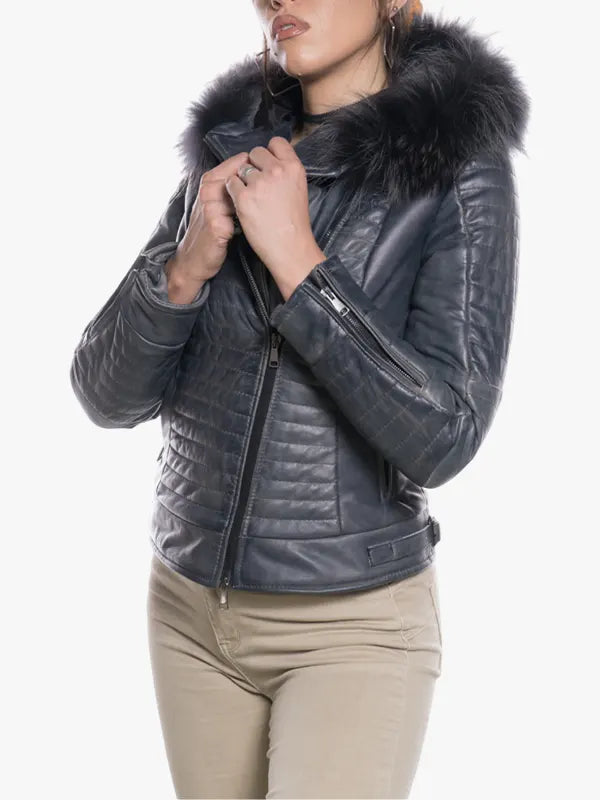 Blue Vintage Down Jacket Lasmara