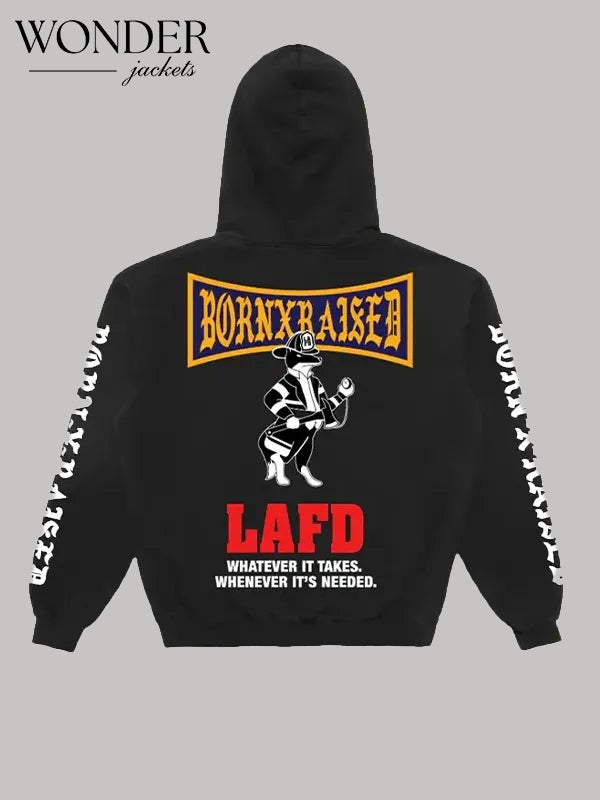 Born X Raised Lafd Snooty Hoodie Black