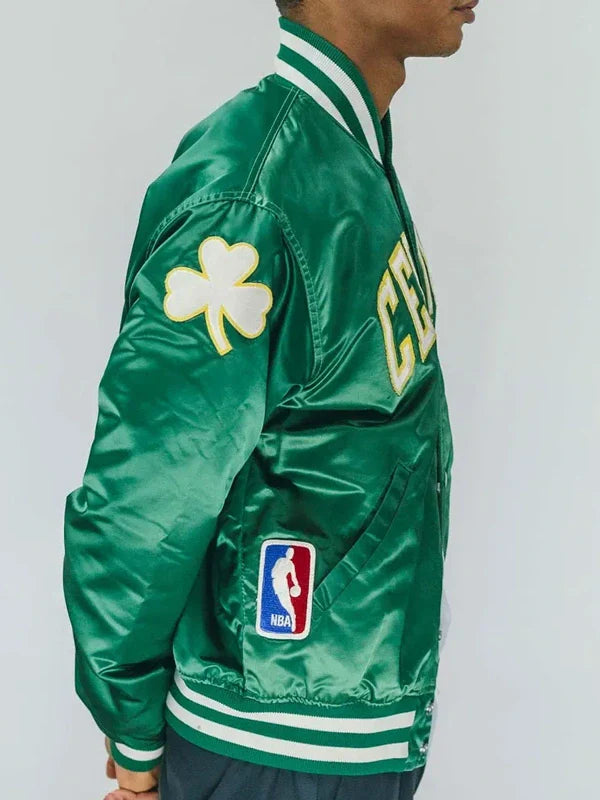 Boston Celtics Green Starter Bomber Satin Jacket