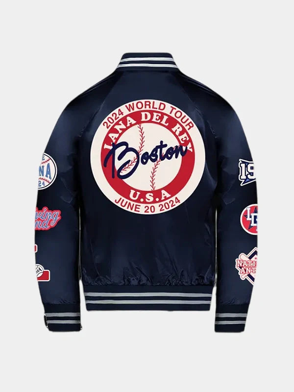 Boston World Tour 2024 Lana Del Rey Bomber Jacket Blue