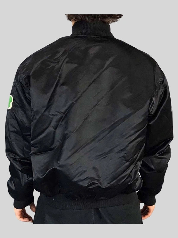 Boston black celtics satin starter jacket mens