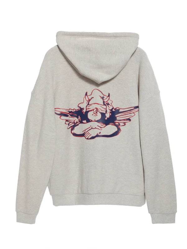 Boys Lie All Star Thermal Harley Grey Zip Up Hoodie