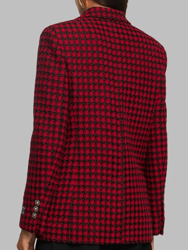 Broncos vs Chiefs Taylor Swift Tweed Blazer Red & Black