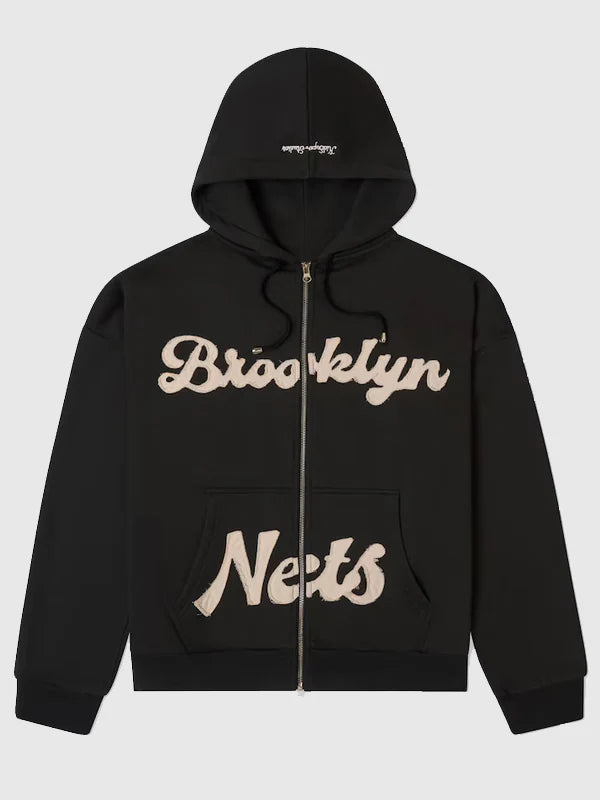 Brooklyn Nets bǝrō x Kid Super Black Zip-Up Hoodie