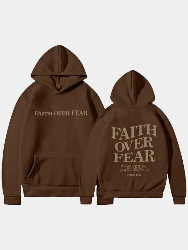 Brown Faith Over Fear Hoodie