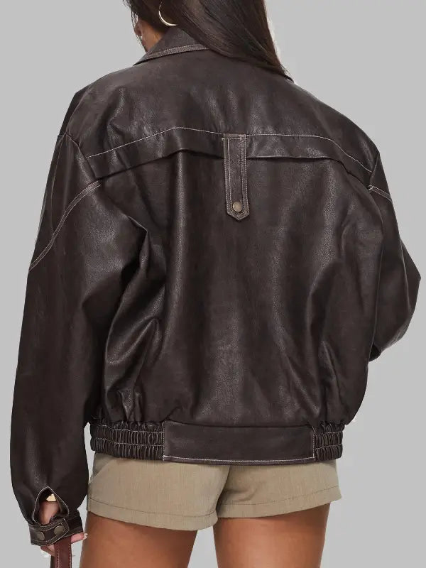 Brown Jaxton Faux Leather Jacket